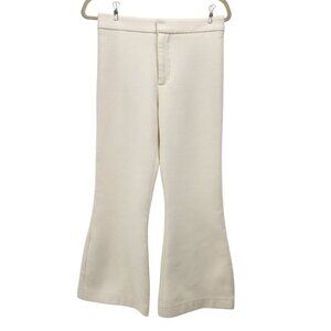 Smythe Womens 0 Pants Flared Ankle High Rise Ivory Dress Pants Trousers Preppy